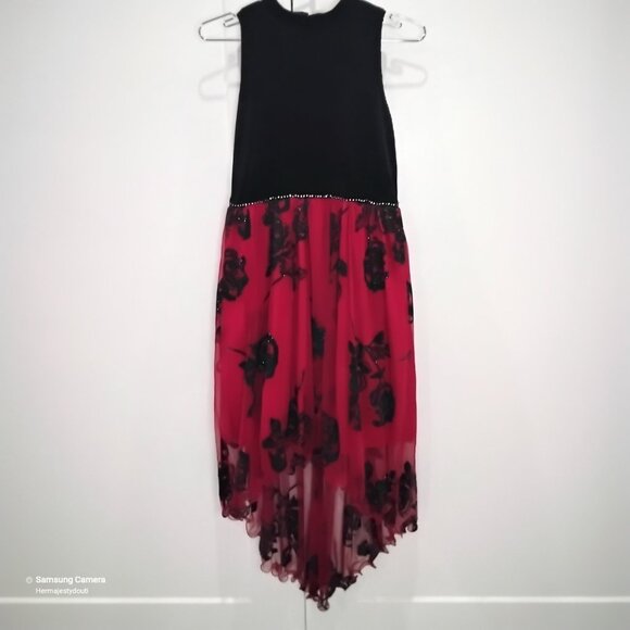 Speechless Sleeveless Velvet Sequined Tull Hi-Lo Formal Maxi Dress NWT 16 Girl - Picture 7 of 7